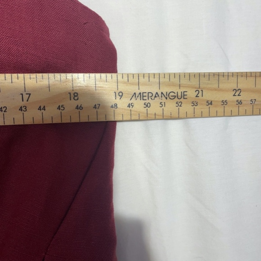 Mexx Womens Wrap Dress Burgundy Tie Closure Sleeveless V-Neck Linen Size M - Picture 6 of 11